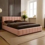 Polsterbett Nero mit Kopfteil, 200x200 cm, Doppelbett mit Bettkasten und Lattenrost