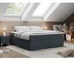 Boxspringbett ohne Kopfteil mit Bettkasten, niedriges Kopfteil, Polsterbett ohne