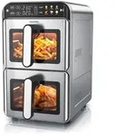 Arendo Hei&szlig;luftfritteuse Doppelkammer XXL Dual Zone, Airfryer 11L 2 Kammern