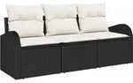vidaXL Gartensofa-set Schwarz Poly-Rattan - Schwarz