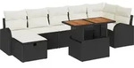 vidaXL Garten-Sofa-Set 8 pcs Schwarz Poly-Rattan - Schwarz