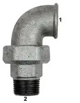 Riegler Verschraubung Bogen 97 IG/AG, Rp 1 1/4, R 1 1/4, schw. Temperguss