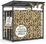 Kaminholzregal aussen Metall 185x105x185 cm verzinkt anthrazit mit Dach &ndash;