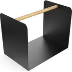 Kaminholzregal Kaminholzst&auml;nder Massiv Pulverbeschichtet Tragegriff, Design:Schwarz