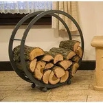 Kaminholzregal Kaminholzst&auml;nder Rund D-70 cm Grau 80004 Holzkorb Kaminholzhalterr -