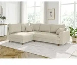 S-STYLE M&Ouml;BEL - Kai - Ecksofa mit Braun Holzf&uuml;&szlig;en im skandinavischen Stil aus