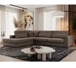 MKS MEBLE Ecksofa Sofa L-Form Grau Struktur, Wohnlandschaft L-Form, Couch L...