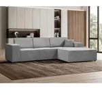 Ecksofa PEDRO L Hellgrau, 267x170 cm, Sofa L-form Breite Ottomane rechts, ohne