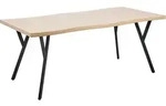 BELIANI Esstisch Helles Holz / Schwarze Beine 180 x 90 cm Rechteckig aus MDF...