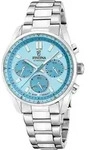 Festina F20753/2 Armbanduhr Boyfriend Chronograph Stahl/Azurblau - Blau