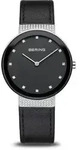 Bering Damenuhr Kalbsleder schwarz 10135-4025 - Blau