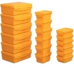 Betzold Aufbewahrungsboxen-Set, Farbe: gelb, Setgr&ouml;&szlig;e: 18-tlg. - Gelb