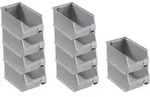 SparSet 10x Graue Sichtlagerbox 3.0 | HxBxT 12,5x14,5x23,5cm | 2,8 Liter 