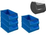 SparSet 5x Blaue Sichtlagerbox 5.1 mit Griffstange & Abdeckung | HxBxT...