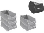 SparSet 5x Graue Sichtlagerbox 5.0 mit Abdeckung | HxBxT 20x30x50cm | 21,8...