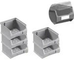 SparSet 5x Graue Sichtlagerbox 1.0 mit Abdeckung | HxBxT 6x10x10cm | 0,4 Liter 