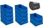SparSet 10x Blaue Sichtlagerbox 5.0 mit Abdeckung | HxBxT 20x30x50cm | 21,8...