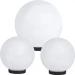 Kugelleuchte 3er Set &Oslash; 30/20/20 cm opal Kugellampen wei&szlig; E27 o. Anschlu&szlig;kabel
