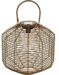 Solarlaterne CUBA, nat&uuml;rliches Material, 30 cm - Gold