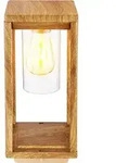 LED Sockelleuchte, Aluminium, Holzoptik, H 35 cm - Braun