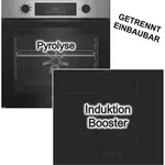 Herdset Pyrolyse + Induktion Beko Backofen+ Candy Induktionskochfeld Booster-Funktion