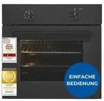 Exquisit Einbaubackofen, 67l Nutzinhalt, 8 Funktionen, Umluft, Energieklasse A,