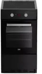 Beko FSE58301BC, Freistehender Herd, Schwarz, Ber&uuml;hrung, Silber, Edelstahl,...