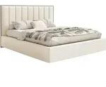 Selsey Togents - Polsterbett 160x200 mit Veloursbezug und LED, Creme - Wei&szlig;