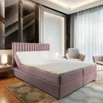 Masseno Boxspringbett MURLO 180x200 cm Komplett-Set mit Bonell Matratze und Topper,