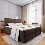 Masseno Boxspringbett MULEN 160x200 cm Komplett-Set mit Bonell Matratze und Topper,