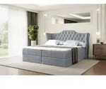 ALTDECOR Boxspringbett mit H4 Matratze und Topper - 160 x 200 cm - VILA - Grau...