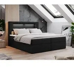 Boxspringbett 160x200 mit Led, Polsterbett mit LED Kopfteil - Multipocket-Matratze -