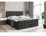 ALTDECOR Boxspringbett mit Matratze und Lattenrost - VIONE -Z - 200x200 cm - Schwarz