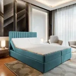 Masseno Boxspringbett MURLO 160x200 cm Komplett-Set mit Bonell Matratze und Topper,