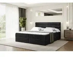 ALTDECOR Boxspringbett mit H4 Matratze und Topper - 120 x 200 cm - CELESTIA - Schwarz