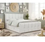 King Boxspringbett 160x200, Boxspringbett 160x200 mit Bettkasten und Matratze H3,