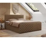 MKS MEBLE Boxspringbett 120x200 mit Bettkasten Matratze H4 - Paris Duo - Braun