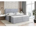 ALTDECOR Boxspringbett mit Matratze und Lattenrost - LEPARO - 160x200 cm - Grau
