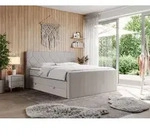 Boxspringbett mit Doppelmatratzen, zwei Bettk&auml;sten, Topper, fur Schlafzimmer - KING