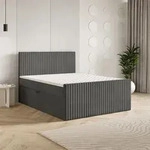 Masseno Boxspringbett TERVAN 180x200 cm Komplett-Set mit Bonell Matratze und Topper,