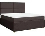 vidaXL Boxspringbett mit Matratze Dunkelbraun 180x200 cm Stoff - Braun