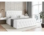 ALTDECOR Boxspringbett mit Matratze und Lattenrost - AMAY - 200x200 cm - Wei&szlig;