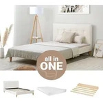 Homestyle4u Polsterbett 140x200 mit Matratze mit &reg; Standard 100 und Lattenrost