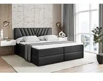 ALTDECOR Boxspringbett mit H3 Matratze und Topper - 160 x 200 cm - ERNINA - Schwarz