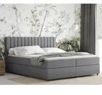Boxspringbett 180x200 EVEREST, mit Topper, mit Bettk&auml;sten, Doppelbett, Grau -...