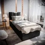 Masseno Boxspringbett MERIL 90 90x200 cm Komplett-Set mit Bonell Matratze und Topper,