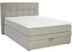 Boxspringbett 140x200 cm H3 Federkernmatratze Bonell Topper, Cord in Beige Grau...