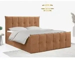 Boxspringbett, mit Fu&szlig;teil, 2 Bettk&auml;sten - PREMIUM-11 - 120 x 200 cm - Orange...