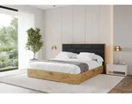 ALTDECOR Polsterbett mit Bettkasten - ENZO8 - 160x200 Schwarz Kunstleder- Bett...