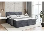 ALTDECOR Boxspringbett mit H3 Matratze und Topper - 180 x 200 cm - CATOR - Grau...